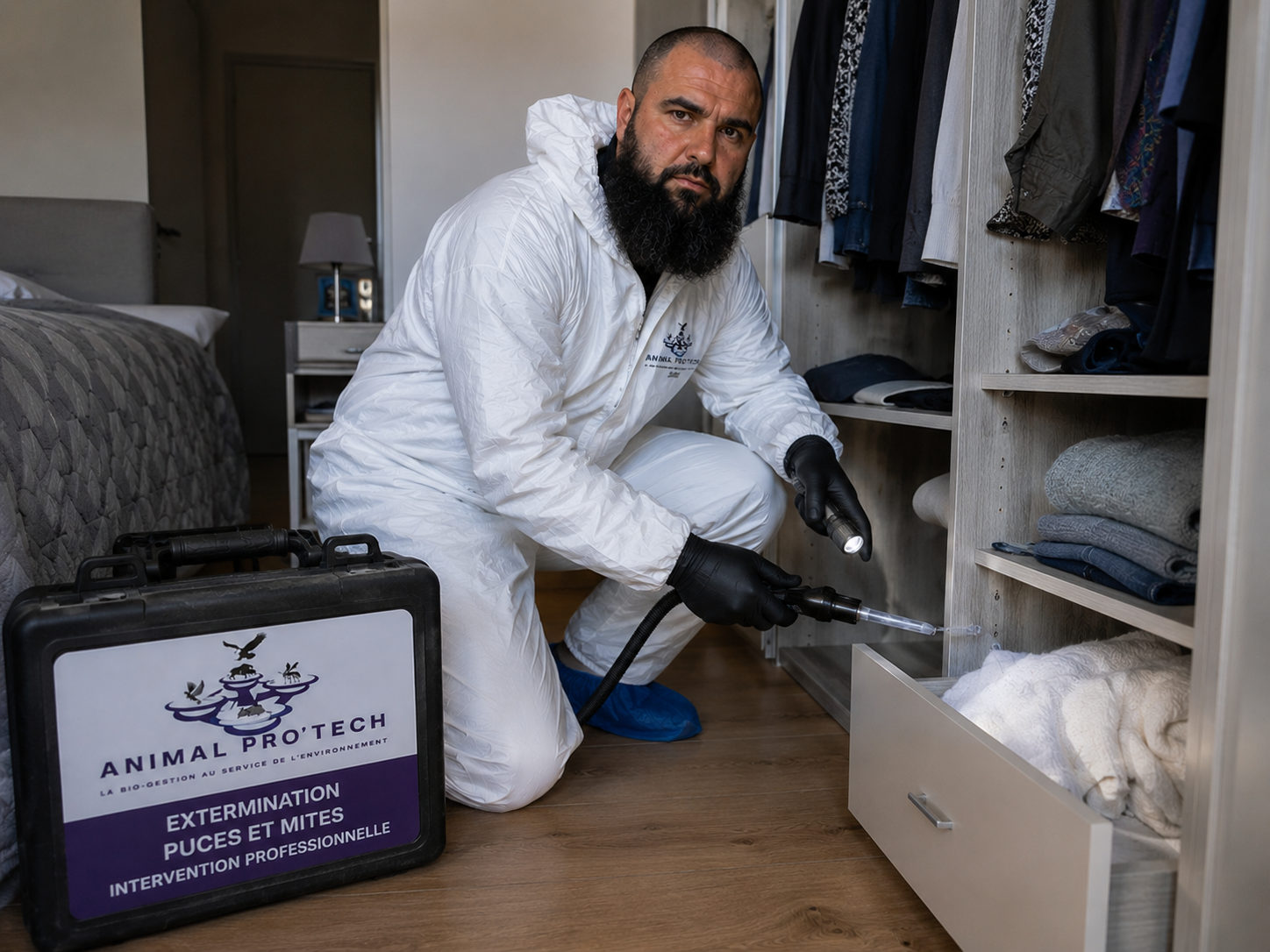 Extermination des puces et des mites