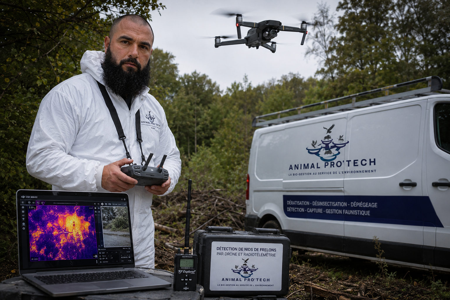 Détection de nids de frelons par drone et radiotélémétrie