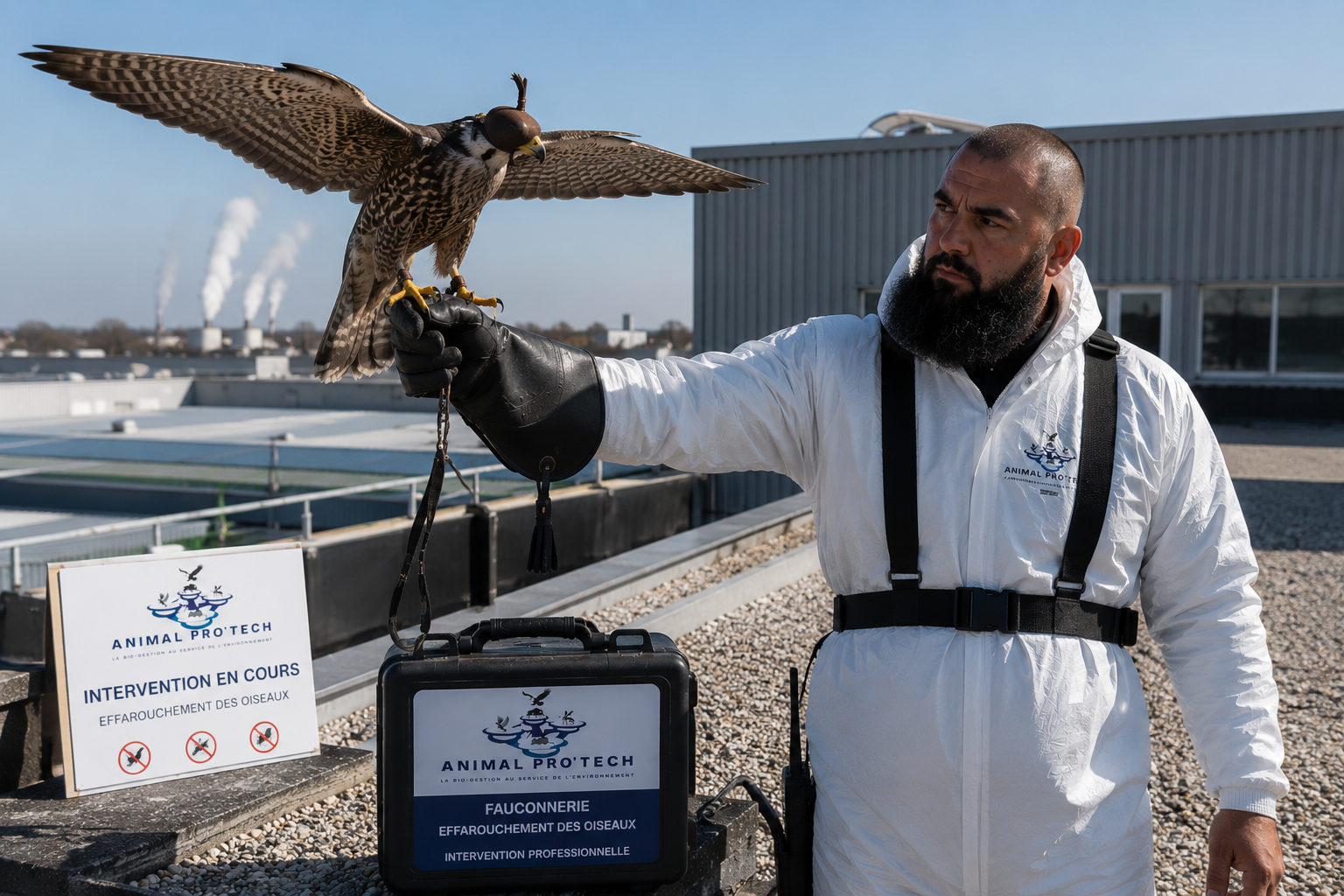 Fauconnerie / chasse au vol pour éloigner les oiseaux