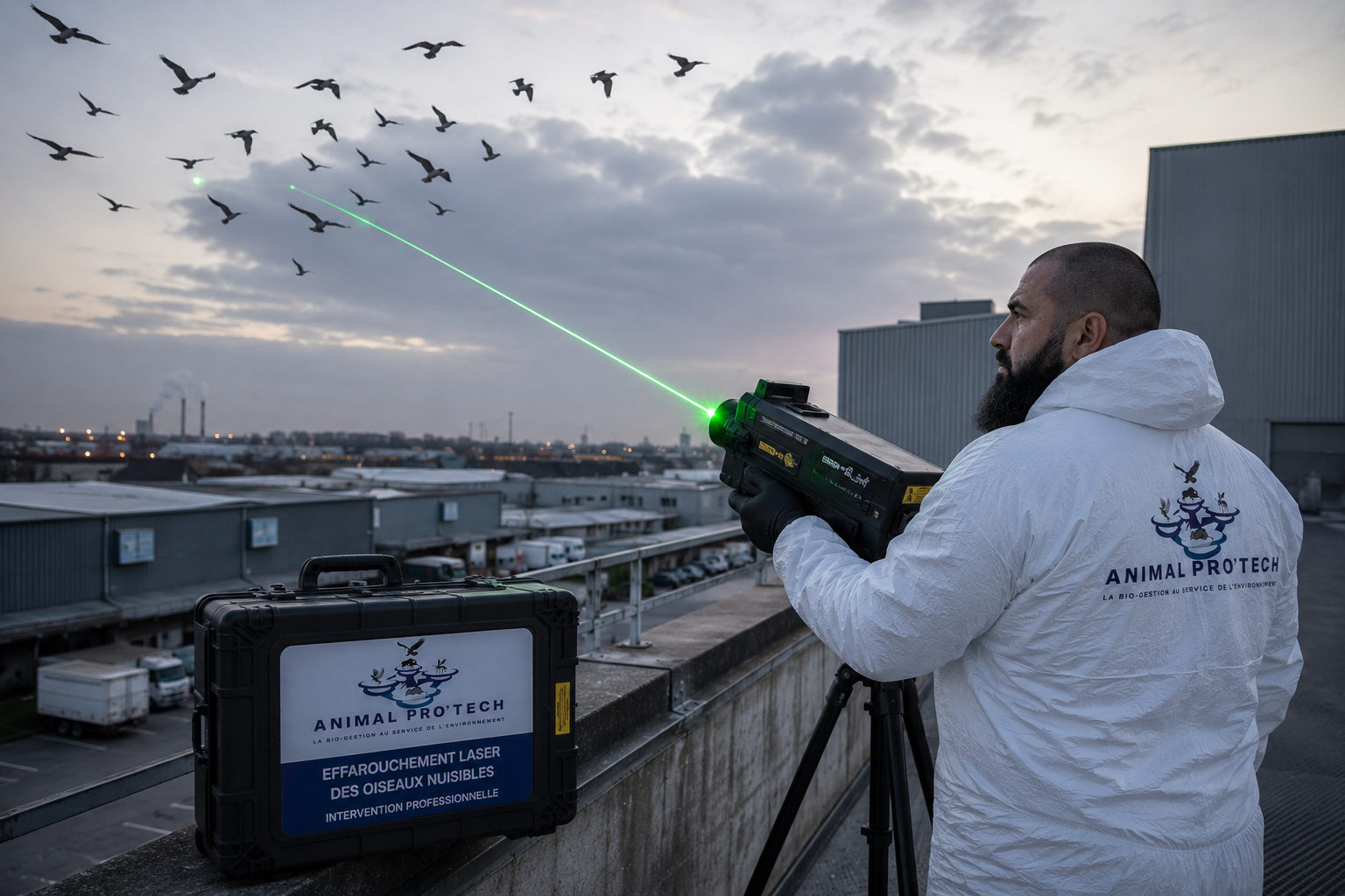 Effarouchement laser des oiseaux nuisibles