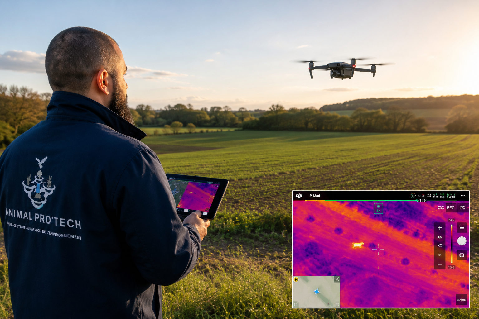 Surveillance de parcelles agricoles par drone thermique