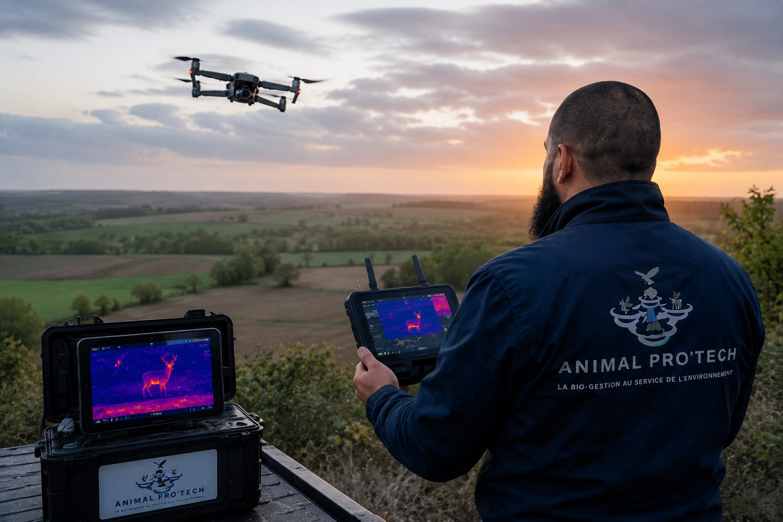 Suivi des populations animales par drone thermique